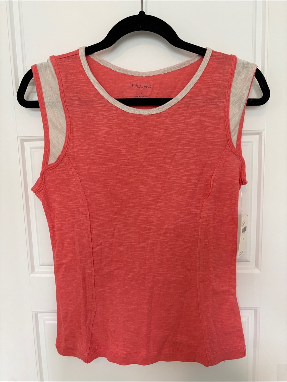 Pilcro Coral Tank with Cream Trim